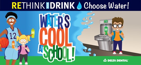 CHS Wins a New Water Fountain/Bottle Filling Station Thanks to Delta Dental Foundation's program - Think, Drink, Choose Water.