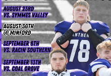 Football players purple uniforms