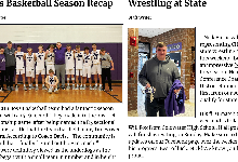 Newspaper with picture of basketball team and students