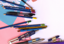 Various School Supplies scattered across a table