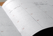 white calendar open on desk