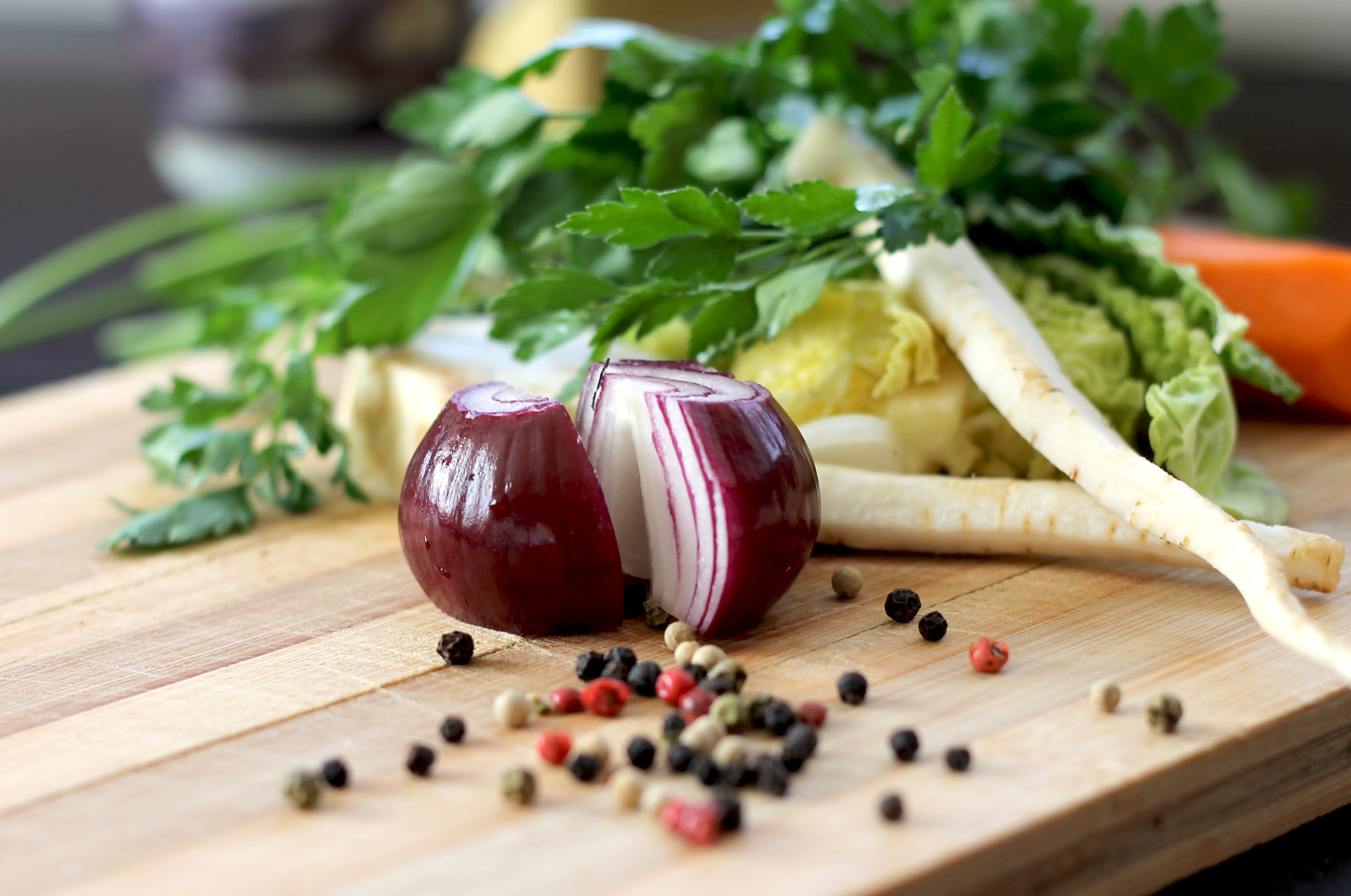 Fruit and vegetables on top of counter