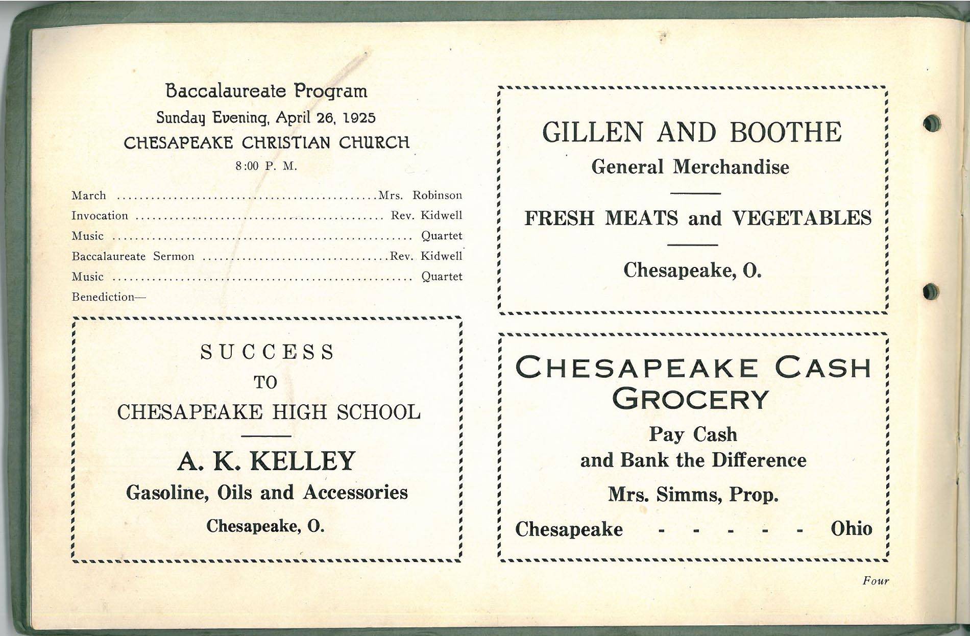 1925 Chesapeake High School Review Yearbook