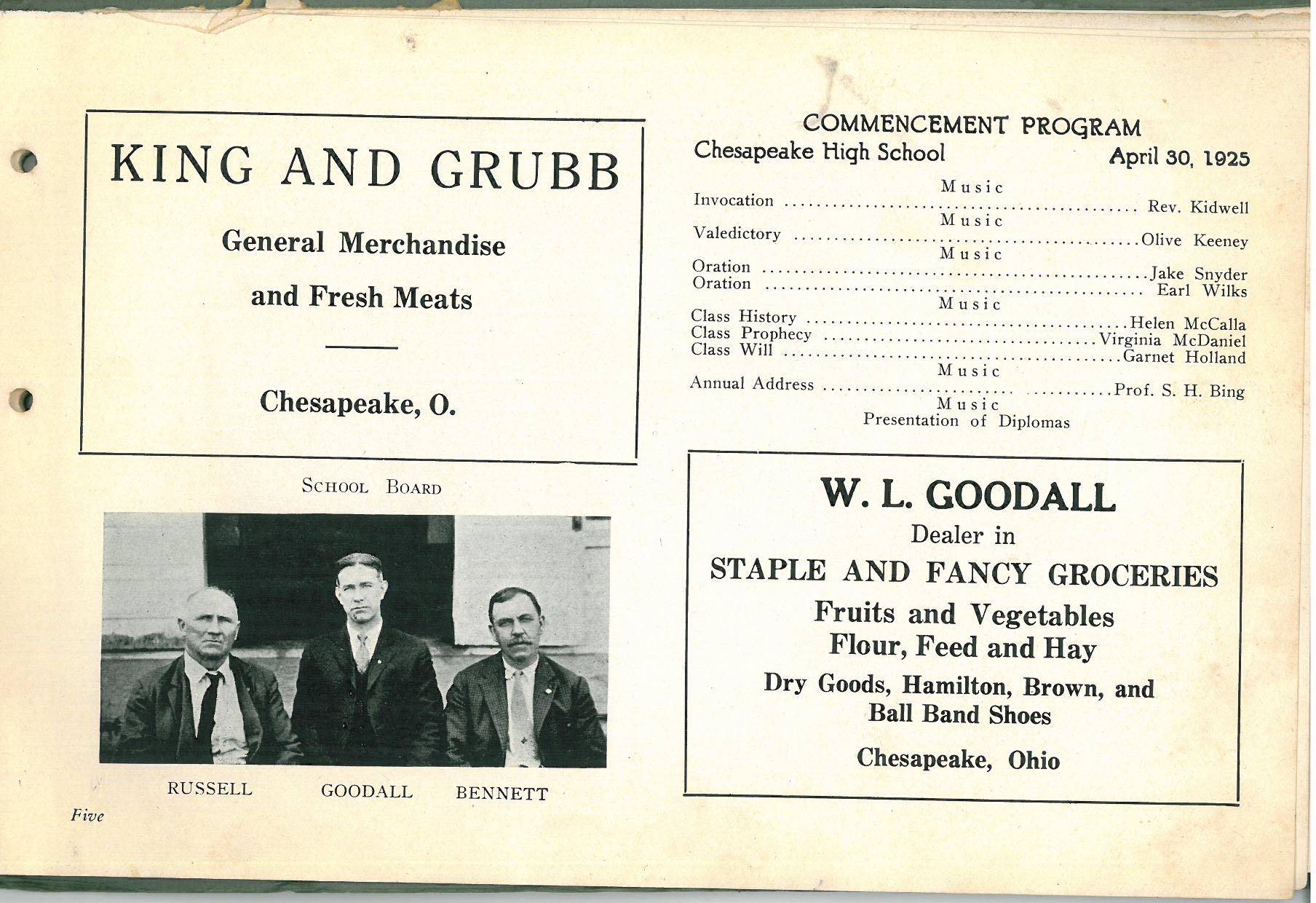 1925 Chesapeake High School Review Yearbook