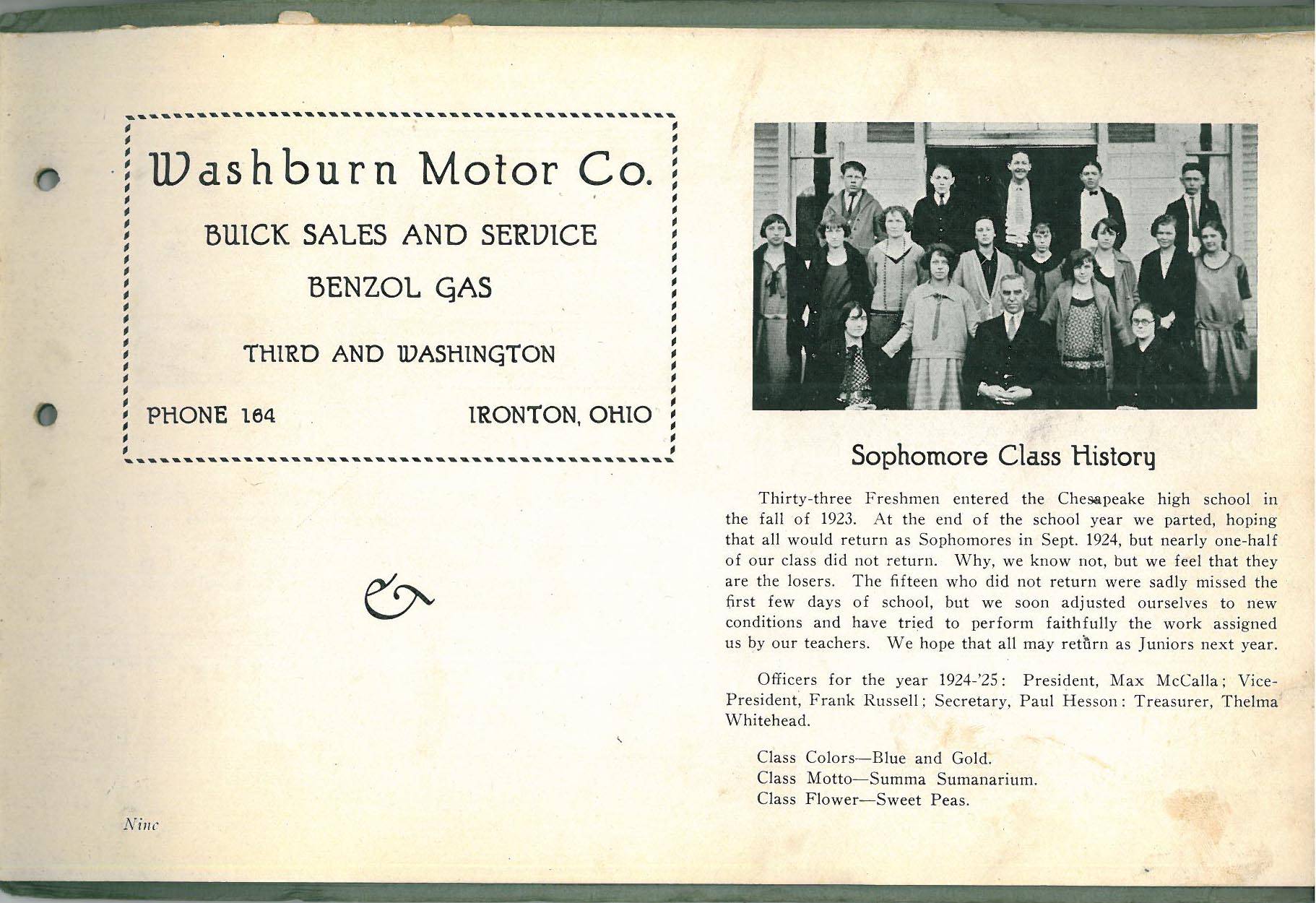 1925 Chesapeake High School Review Yearbook