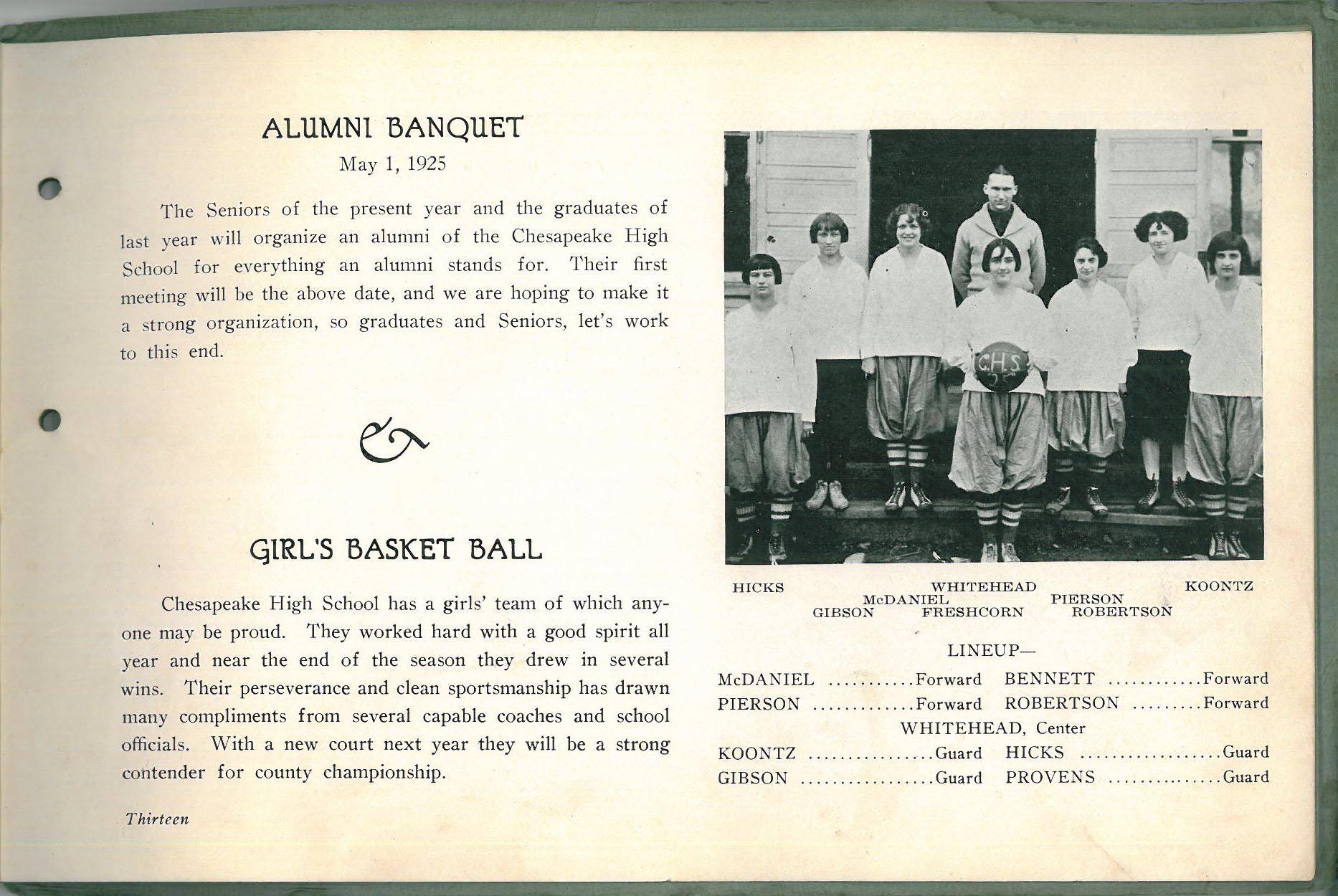 1925 Chesapeake High School Review Yearbook