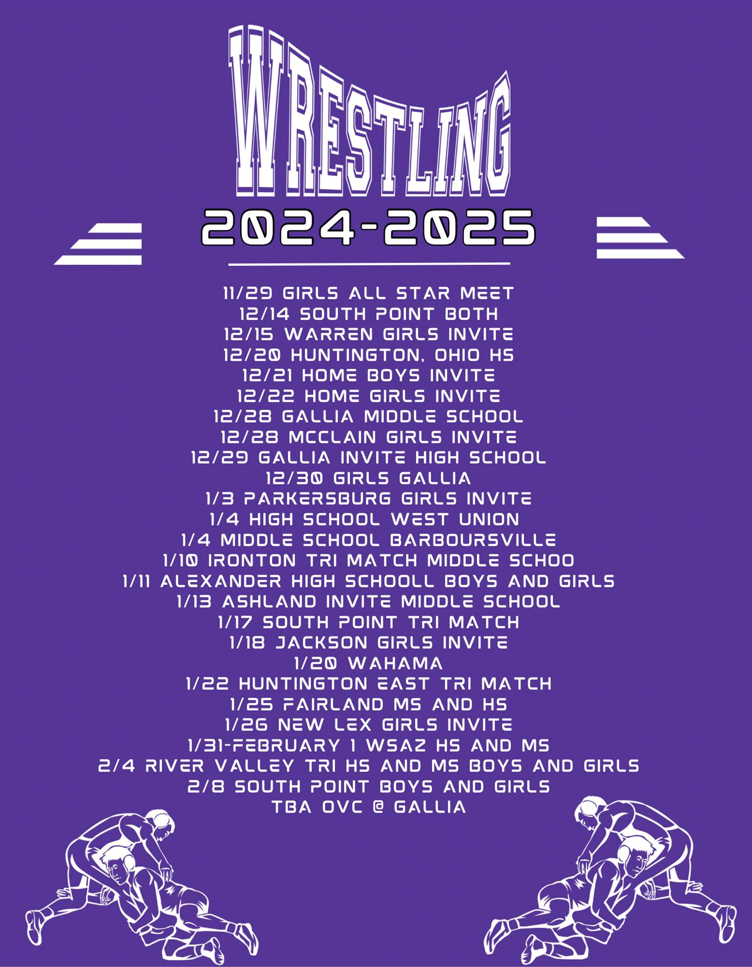WRESTLING SCHEDULE