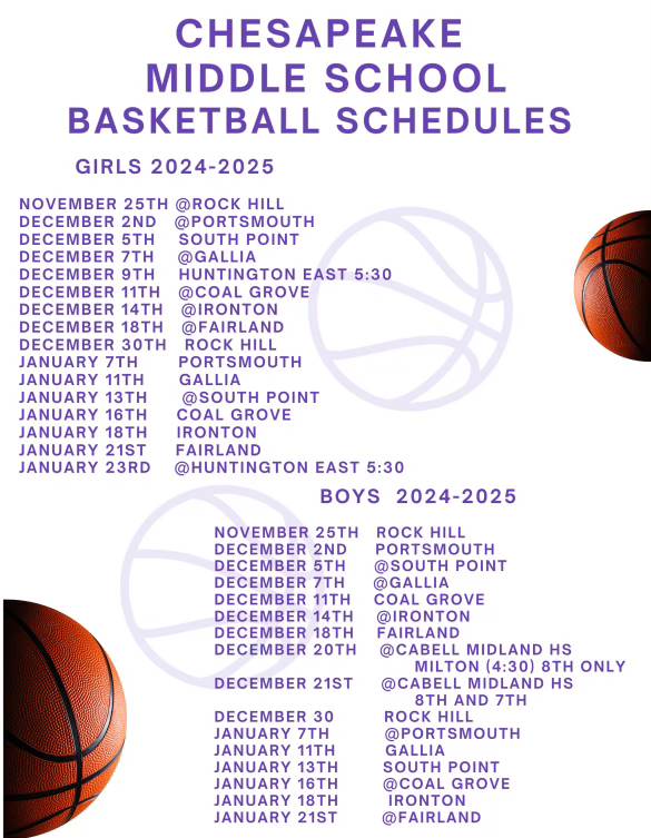 MIDDLE SCHOOL BASKETBALL GAME SCHEDULE