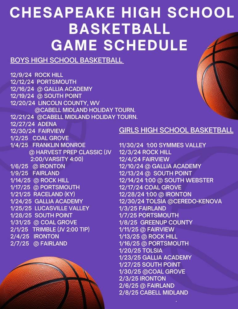 HIGH SCHOOL BASKETBALL GAME SCHEDULE